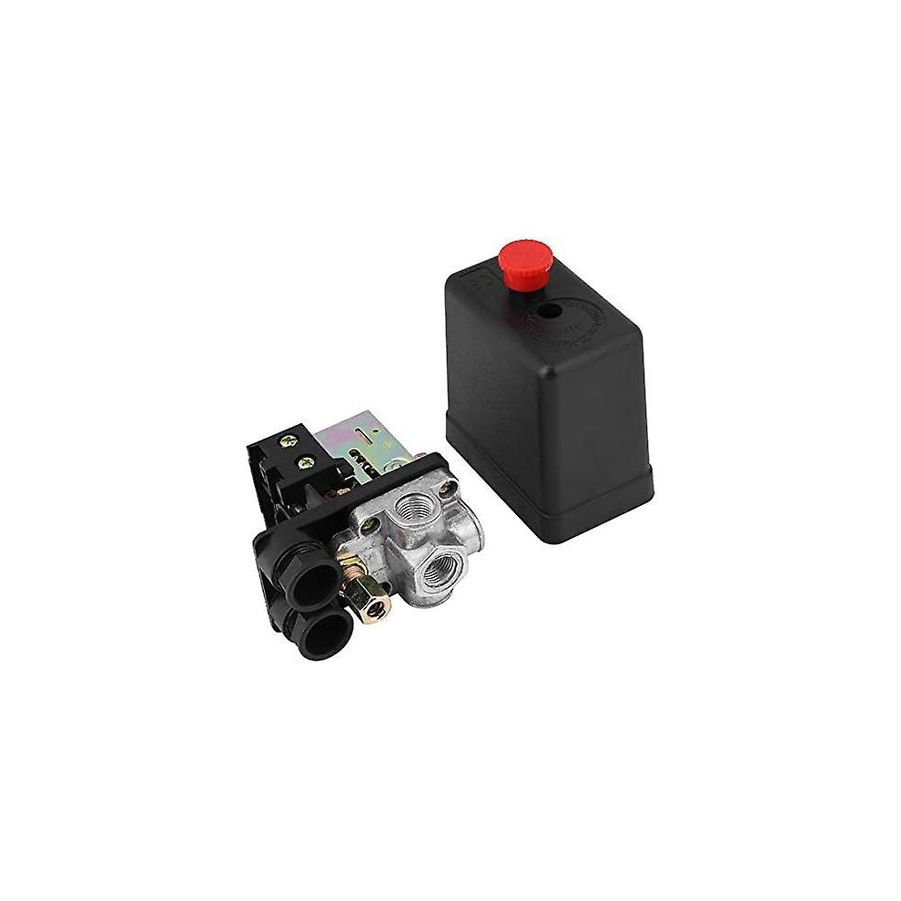 Four Port Air Compressor Pressure Switch - Quick Pressure Reducing Regulator - Gauges Included (240V, 16A, 90Psi 120Psi) 3010291916796