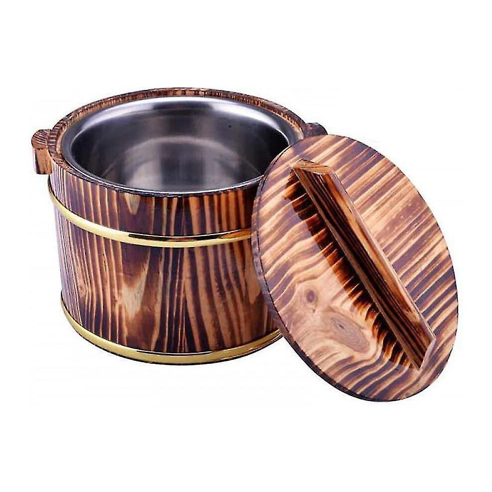 Keep Warm Wooden Rice Bucket Bowl Sushi Oke Rice Barrel With Lid Home Kitchen Food Container Steamed Glutinous Rice Bucket