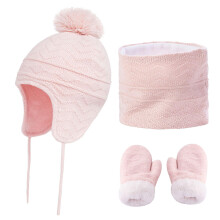 Kids Hats Winter Three-piece Suit 1-3 Years Old 4-6 Years Old Girl Child Boy Cashmere Fashion Colors Plus Velvet Warm