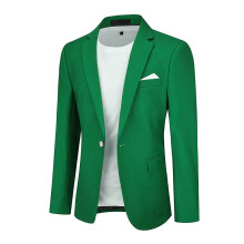 (3XL) Allthemen Men's Slim Sports Jacket One Buckle Wedding Blazer-Green