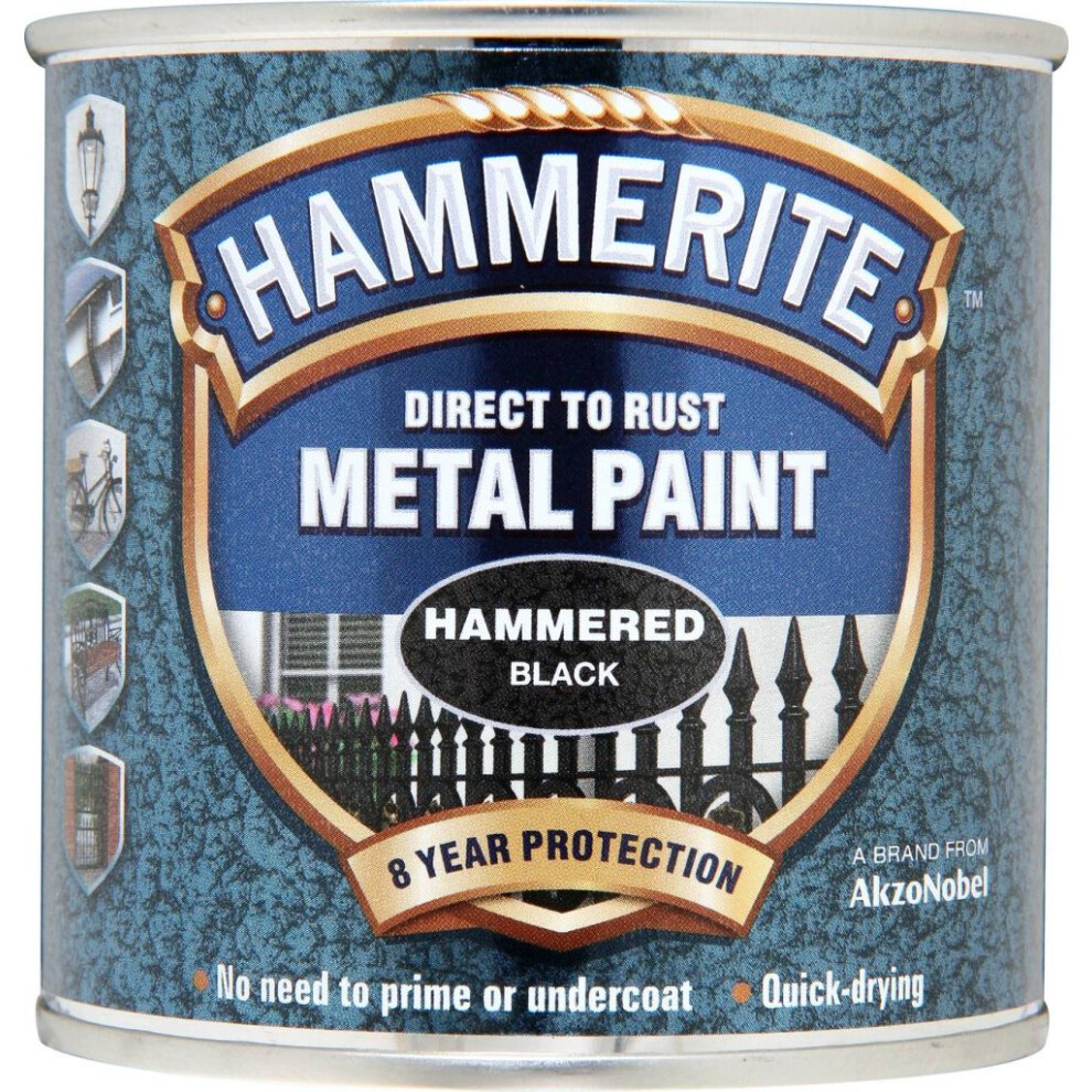 Hammerite - Metal Paint Hammered 250ml - Black