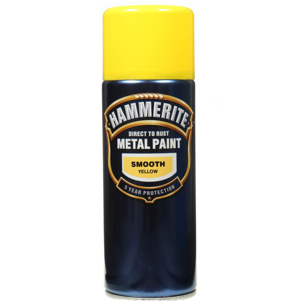 Hammerite - Metal Paint 400ml Aerosol - Smooth Yellow