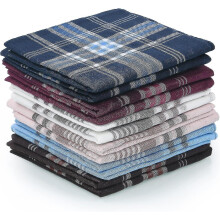 Men's Handkerchiefs, 12 Pack Gents Hankies, Mens Premium Handkerchiefs Cotton White Pocket Square