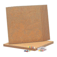 Adhesive Cork Board For Wall 12inx12in -1/4in Thick Square Bulletin Boards 9 Pack Cork Board Tiles