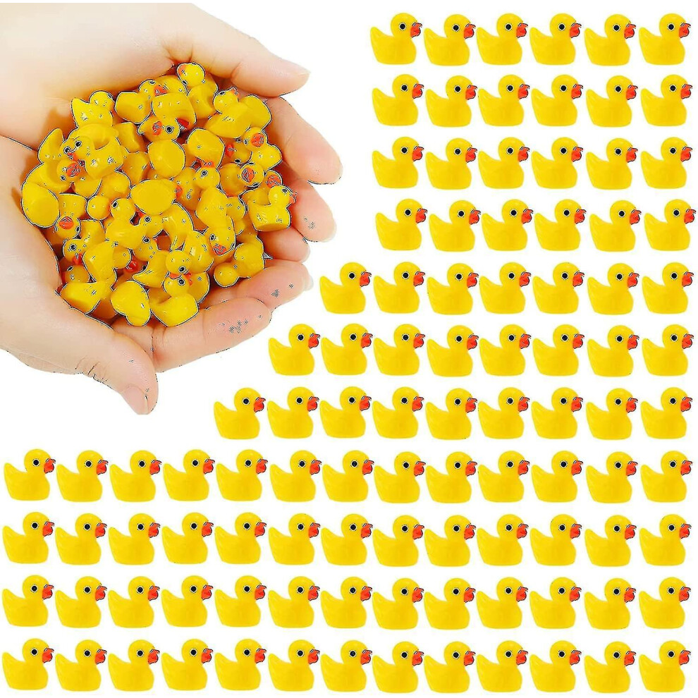 Mini Yellow Ducks Ducklings Tiny Duckies Garden Landscape Aquarium Dollhouse Potted Plants Decoration