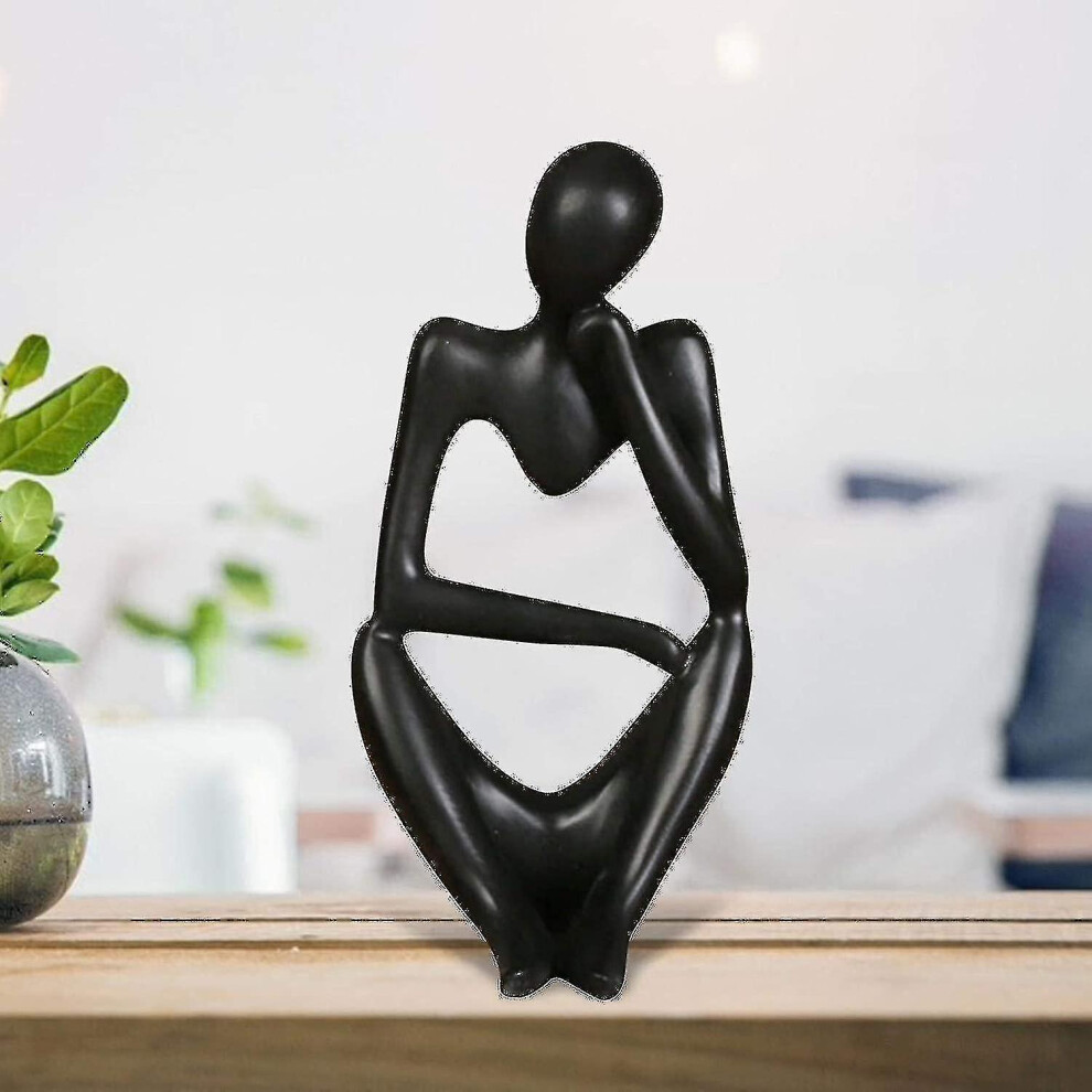 Modern Mini Abstract Ornament Living Room Wine Cabinet Entrance Bedroom Bookcase Study Creative Home Decorations (black)