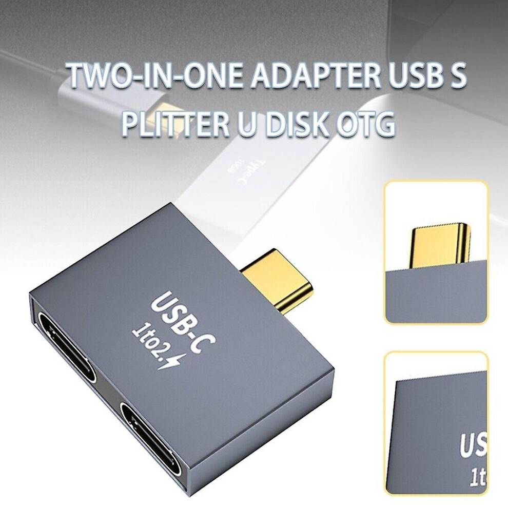 New Type-C Splitter USB C Male to Dual USB C Female Charger Conventer Adapter c