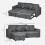 Homcom HOMCOM Corner Sofa Bed with Storage, 3 Seater Pull Out Sofa Bed, Dark Grey 2