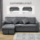 Homcom HOMCOM Corner Sofa Bed with Storage, 3 Seater Pull Out Sofa Bed, Dark Grey 4