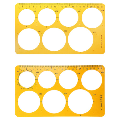 K Resin Round Geometric Template Ruler Stencil Drawing Measuring Tool Students 2
