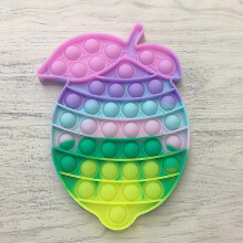 (Lemon) Silicone Decompression Toys Colorful Push Bubble Fidget Sensory Toy Thinking