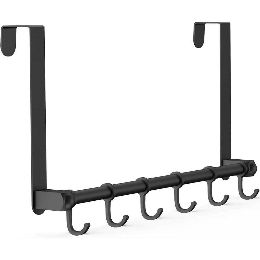 Over The Door Hook Racks, Sturdy Metal Hangers Hooks, Over Door Towel Holder With 6 Hooks For Hanging Hat Coats Bags