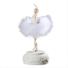 Ballerina Music Box Dancing Girl Swan Lake Carousel With Feather Compatible Birthday Gift-e