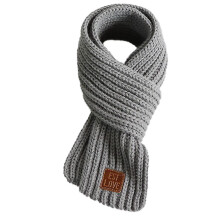 (grey) Toddlers Kids Scarf Boys Girls Winter Knitted Warm Scarves Neck Warmer Knitted Children's Warm Scarf