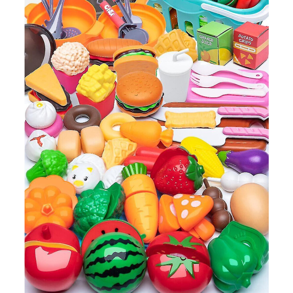 60 Pcs Cutting Play Food Toy For Kids Kitchen, Pretend Fruit