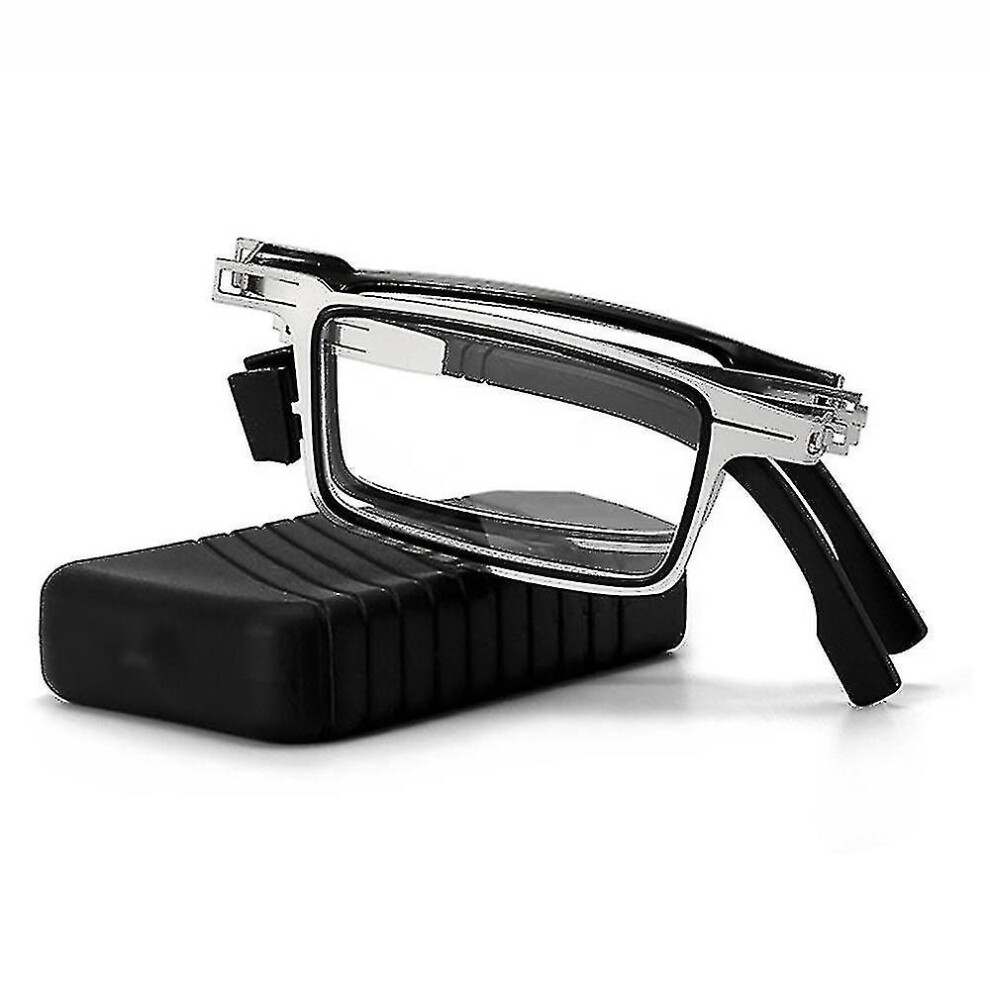 Portable Folding Reading Glasses Men Metal Round Square Anti Blue Light Eyewear Presbyopia Eyeglasses Frame Diopter  1.0 To  4.0