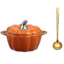 Pumpkin With Lid Casserole With Nonstick-coated Pot Versatile Pot Pot Pot Contains Spoon Suitable For All Types Of Stoves, Orange