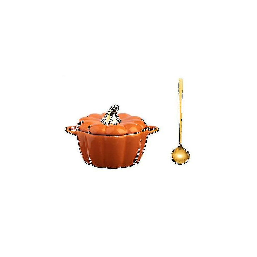 Pumpkin With Lid Casserole With Nonstick-coated Pot Versatile Pot Pot Pot Contains Spoon Suitable For All Types Of Stoves, Orange