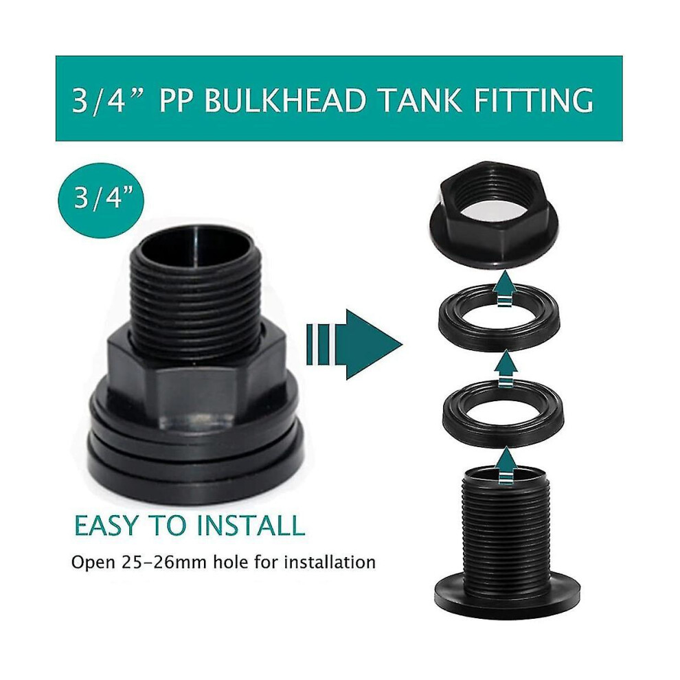 Pvc Bulkhead Fitting Double Threaded Bulkhead Water Tank Connector For Rain Barrels Aquariums Water