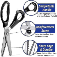 Fabric Scissors Zigzag Scissors, Professional Tailor -shearing Shit Scissors For Fabrics For Sewing Meter Goods, Stainless Steel Zigzag Scissors With