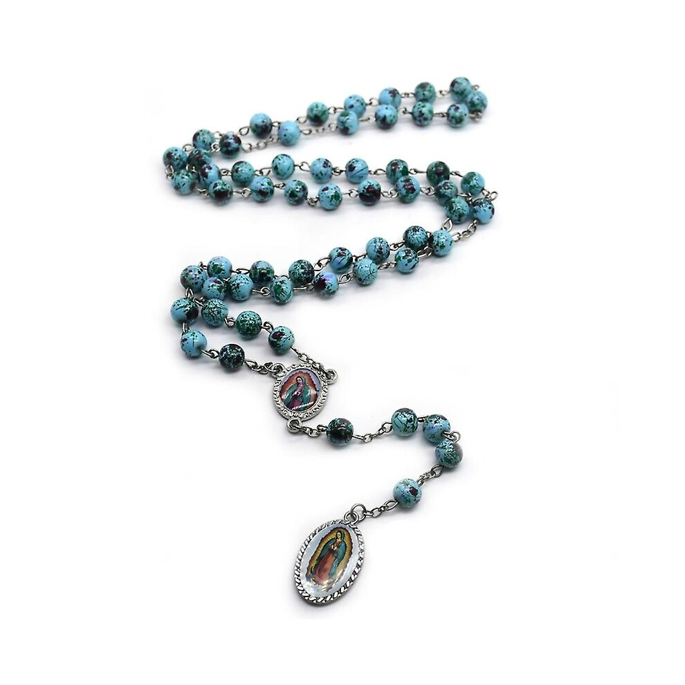 Rosary Necklace Catholic Necklace Our Lady Of Guadalupe Holy Pendant Clavicle