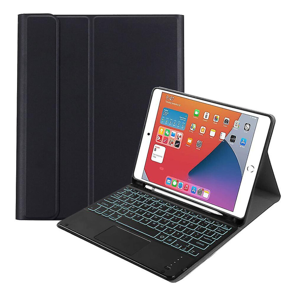 Touchpad Keyboard Case Ipad 2018/2017/Air/Air2/Pro 9.7/Ipad 5, 6, 7, 8, 9 Case With Wireless Detachable Bluetooth Keyboard Built-In Pencil Holder Black/Blue 3010291930662