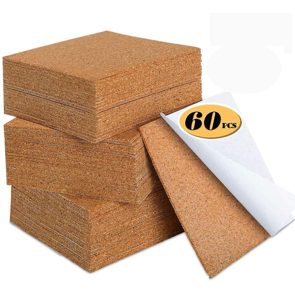 Self-adhesive Cork Squares 110 Pcs Cork Adhesive Sheets 4 X 4 Inch For Coasters And Diy Crafts, Square