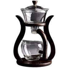 Semi Automatic Tea Maker Heat-resistant Glass Tea Set Magnetic Water Diversion Rotating Cover Automatic Tea Maker Tea Tools Set