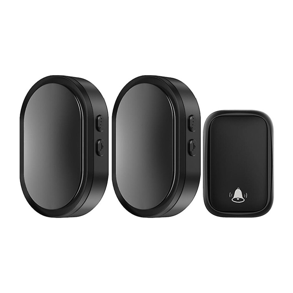 (Black) 3 Pieces Wireless Door Bell Doorbell Outdoor Alarm Office 3010291931836
