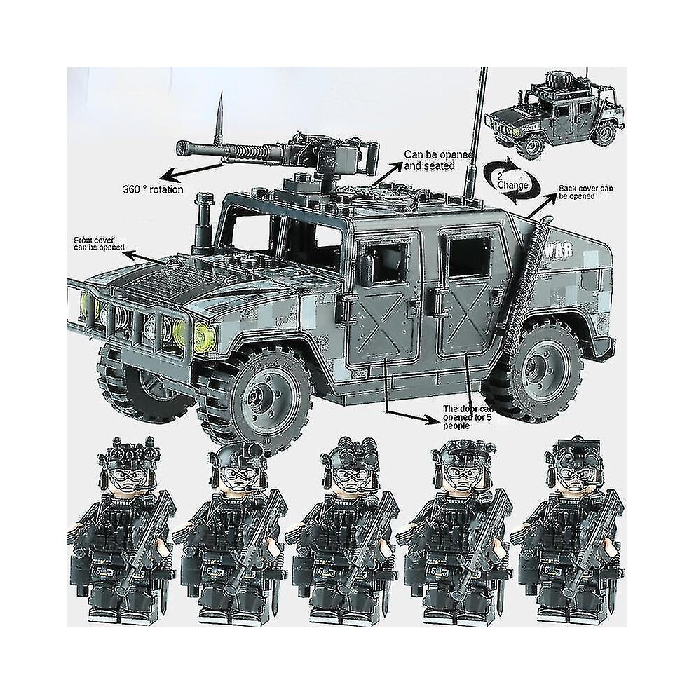 Reloaded Hummer Commando Special Forces Minifigure Building Blocks Small Particle Jigsaw Assembly Toys