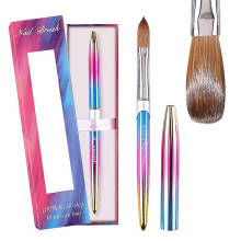 (10) Kolinsky Acrylic Nail Brush, 3d Pure Handmade Round Shape (size # 2/4/6/8/10/12/14/16/18) Nail Brushes For Acrylic Application, ,professional Nail Ar