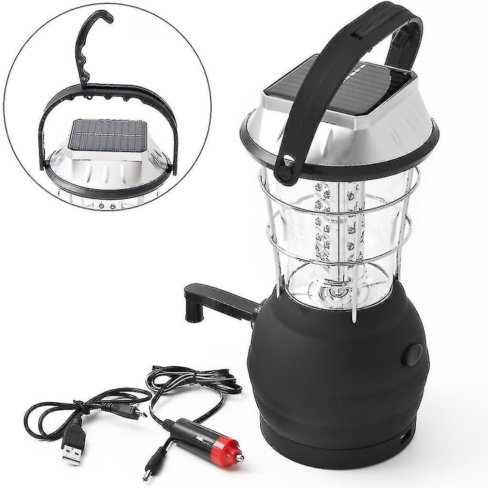 Solar Lantern,hand Crank Dynamo 36 Led Camping Lantern Emergency Light