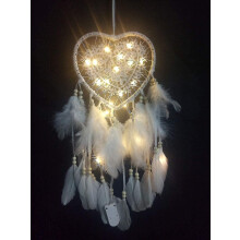 Dream Catcher, Feather Dreamcatcher, Dream Catcher With Led Light White,