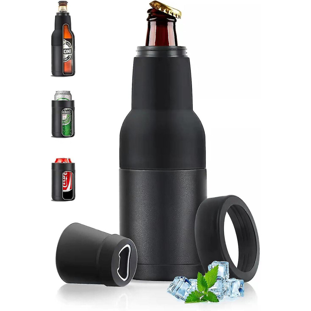 Stepstall Beer Gifts For Men, Beer Bottle And Can Cooler With Beer Opener, 12 Oz. Slim Can Beer Bottle Insulators Holder, Vacuum Insulated Double Wall