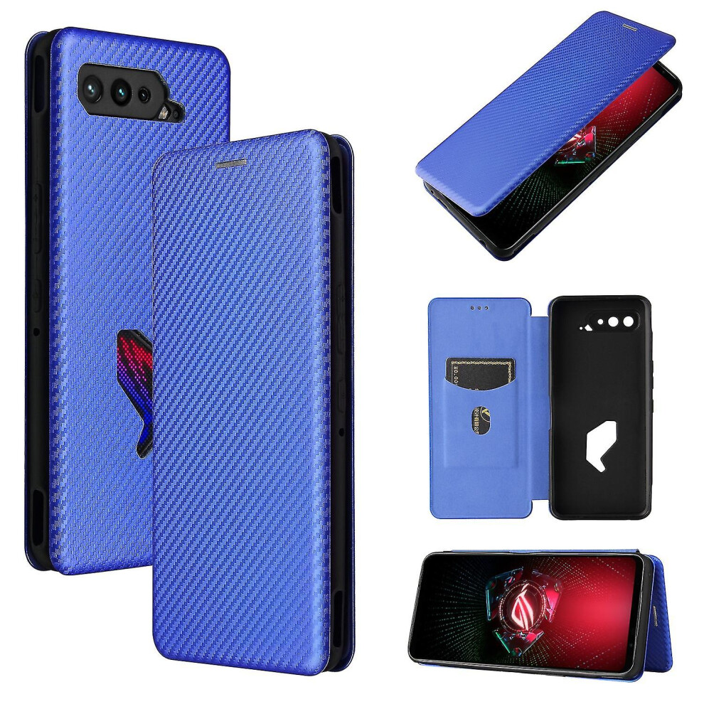 (Blue) For Asus Rog Phone 5 Tpu Pc Pu Leather Case Blue 3010291933946