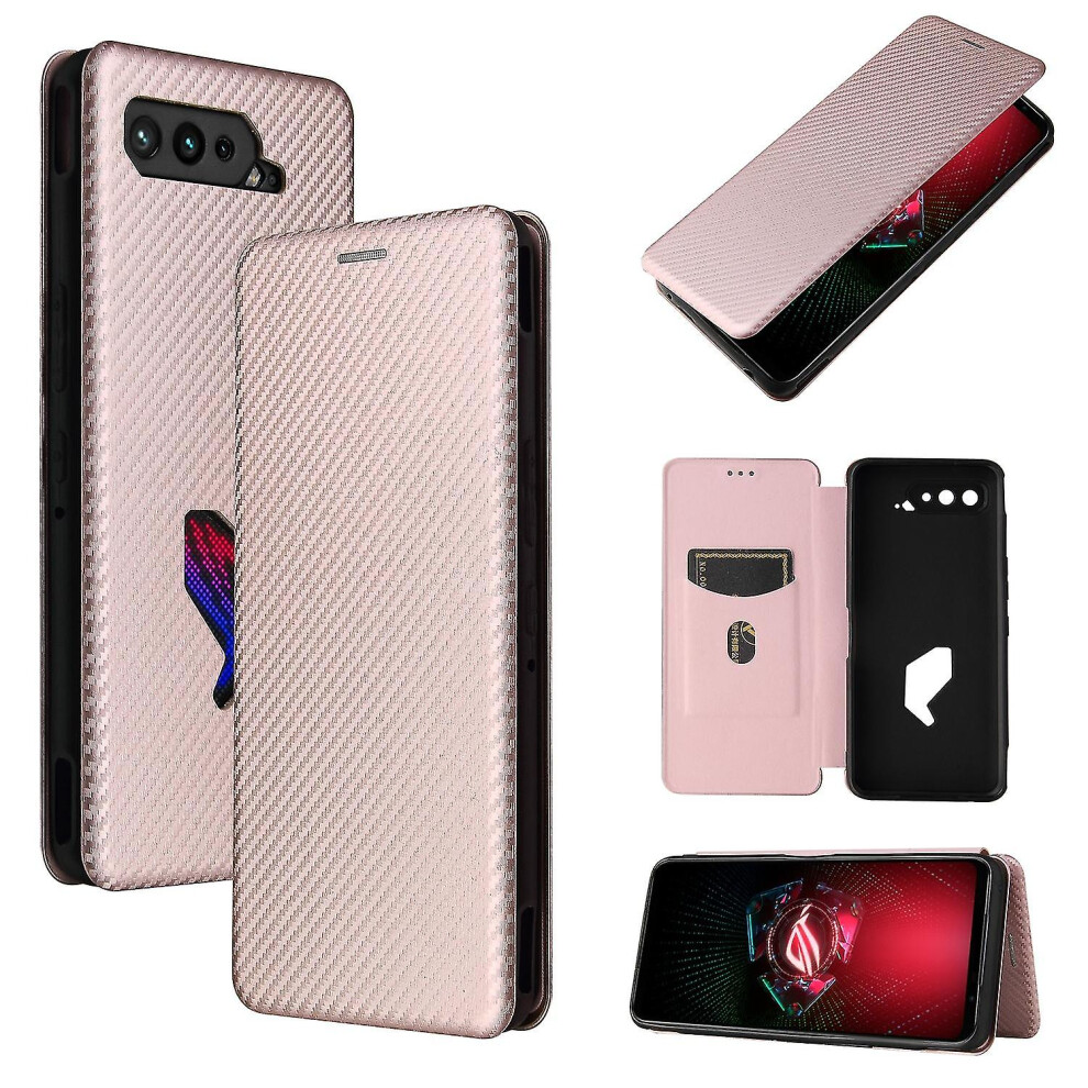 (Pink) For Asus Rog Phone 5 Tpu Pc Pu Leather Case Pink 3010291933953