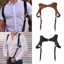 Style Men's Suspenders Belts New Fashion Gentle Sportsman Suspenders Leather Straps Adult Belts