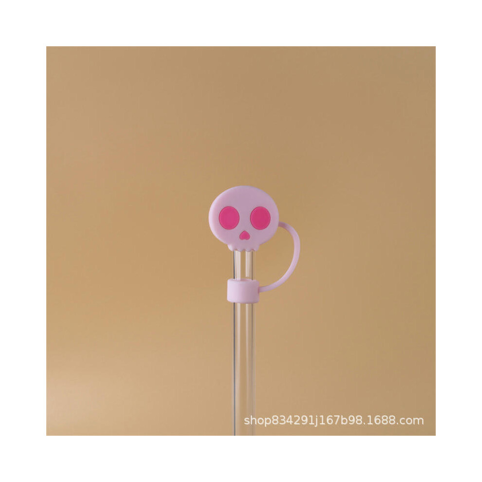 (Pink Skull Head) Stanley cup straw cap 10mm (more than 5 pieces -50% postage)