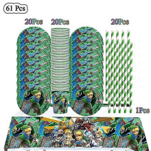 (BPXZ-61pcs) Game The Legend Birthday Theme Favor Party Supplies Party Set Zelda Paper Cup Plate Gift Bag Napkin Baby Shower Party Decor