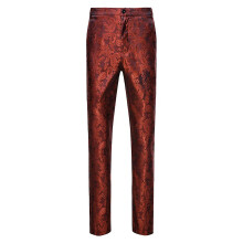 Men's Stylish Paisley Flat Front Casual Jacquard Dress Suit Pants