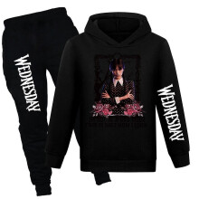 Wednesday Addams Kids Pullover Hoodies And Sweatpants 2 Piece Outfit Set Jogging Tracksuit Sweatshirt Set For Boys Girls Chork