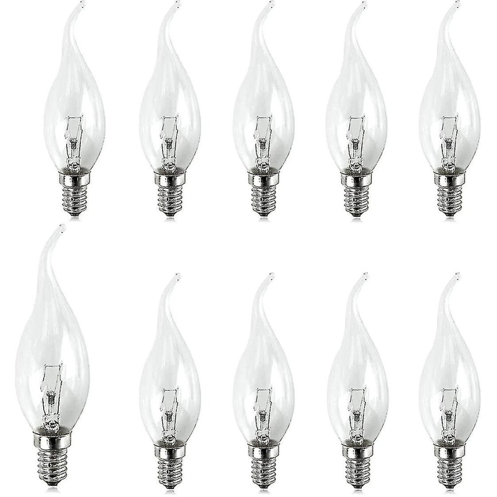 10 Pack Small Screw Candle Bulbs 25 Clear Edison Screw Flame Tip Candle Light Bulb Ses E14  240v  By Brightfour-image-OPC-PDWW7YW-NEW