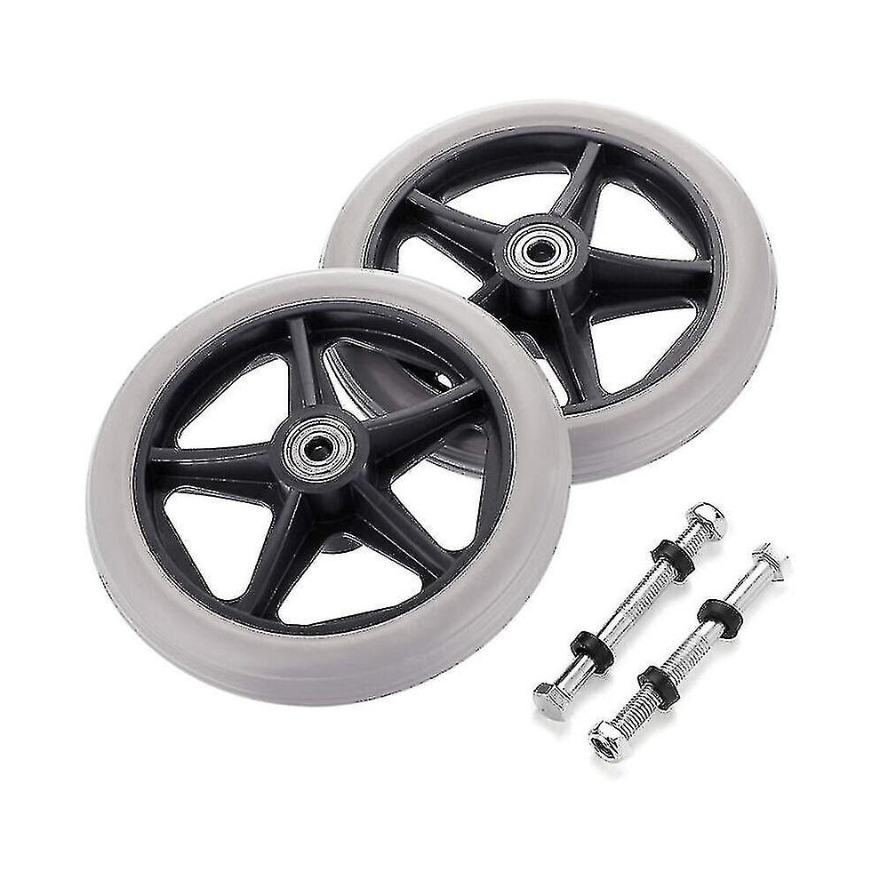 Universal Wheelchair Replacement Rubber Wheels - 2pcs 6 Inch Front Wheels for Rollator Walker