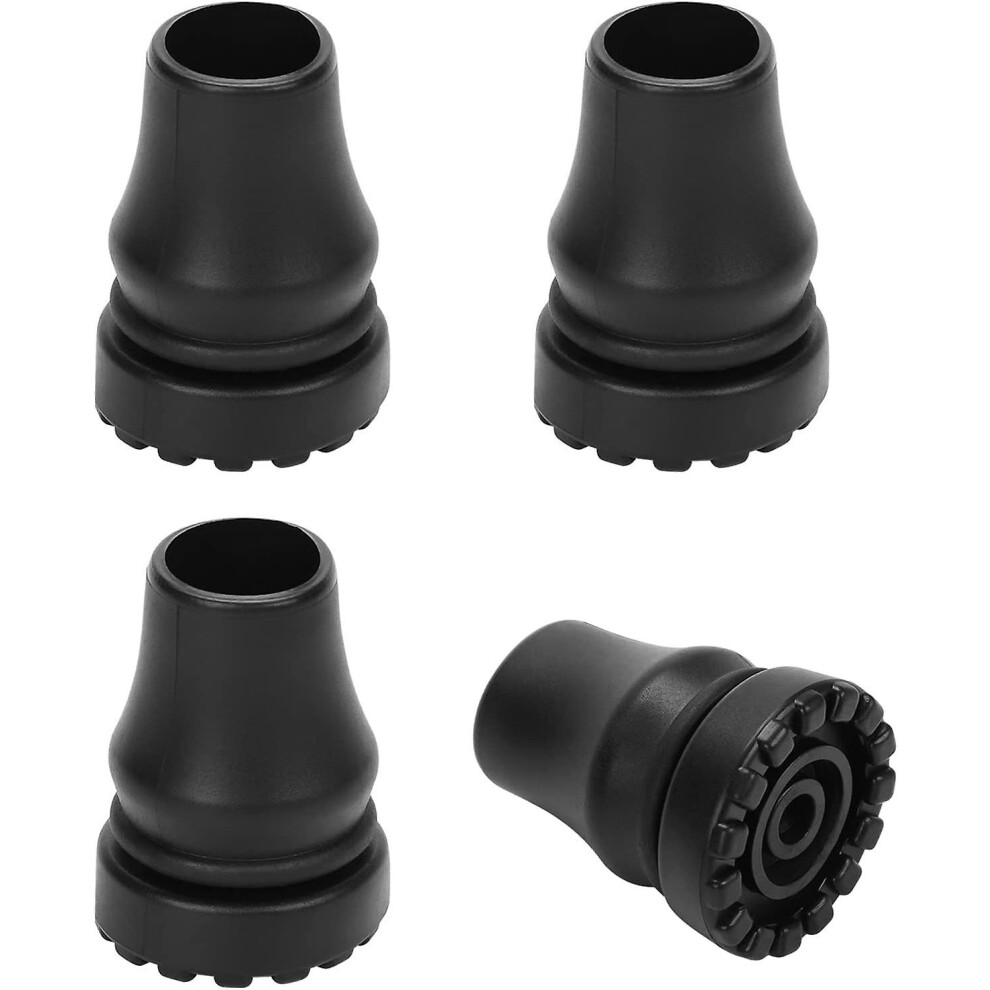 4pcs Rubber Cane Tips 22mm Heavy Duty Walking Cane Tips, Black Sturdy Replacement Cane Tip For Seniors Walking Stick, Safety Cane Crutch Accessories
