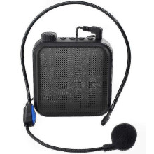 Voice Amplifier,rechargeable Pa System With Wired Microphone For Teachers, Tour Guide And More (blac