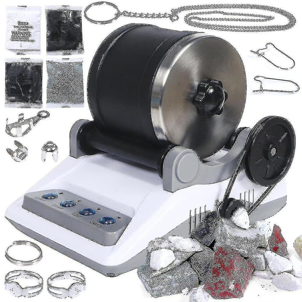 Willkey Professional Rock Tumbler Kit Rock Polisher For Kids And Adults Electronic Rock Tumbler Kit With Polishing Machine, Polishing Grits, And Rolle
