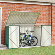 7 x 3 ft Metal Garden Bicycle Storage Shed Bike Store Outdoor Tool Bike Storage, Dark Green