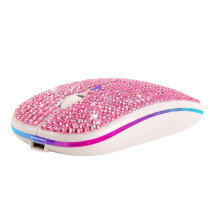 Wireless Mouse Dazzling Rechargeable 2.4Ghz Ultra Thin Wireless Mouse Covered Wwith Crystal