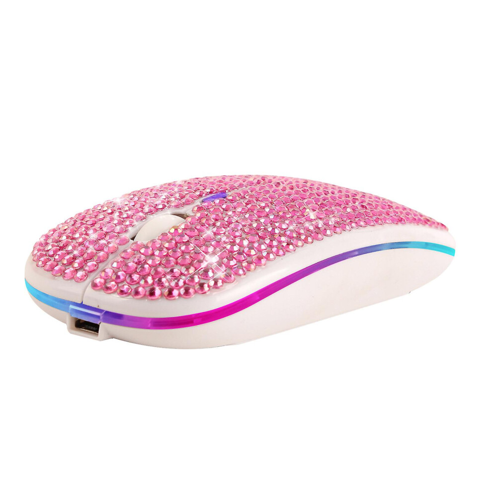 Wireless Mouse Dazzling Rechargeable 2.4Ghz Ultra Thin Wireless Mouse  Covered Wwith Crystal