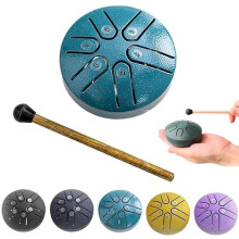 (Blue) Steel Tongue Drum Rain Chime, Rain Drum Instrument for Outside, Steel Tongue Drum Rain Chime Waterproof, Steel Tongue Drum 3 Inches 6 Notes
